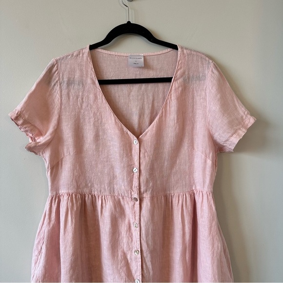JILLIAN Harris X Priv-Linen Babydoll Button Front Mini Summer Dress (Size:Large) - Picture 6 of 12
